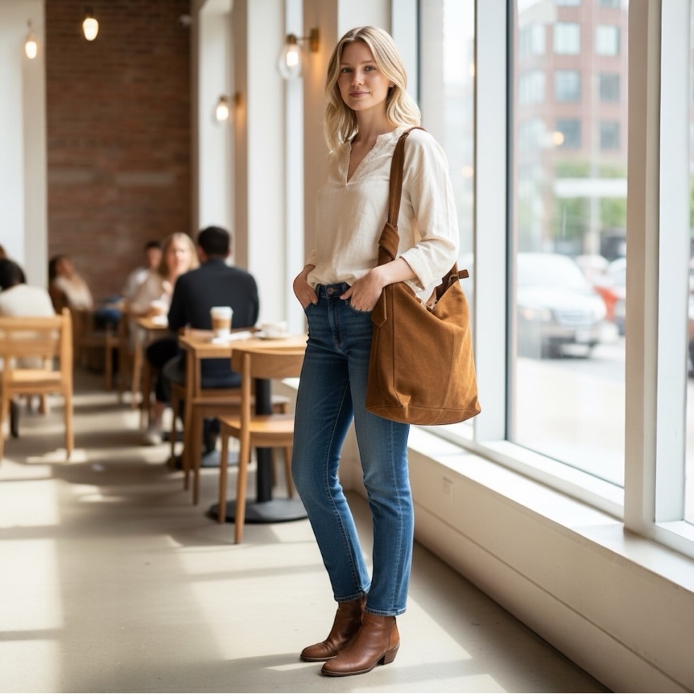 J. Jill Cognac Brown Sueded Leather Hobo Bag – Brand New with Tags - Picture 3 of 10